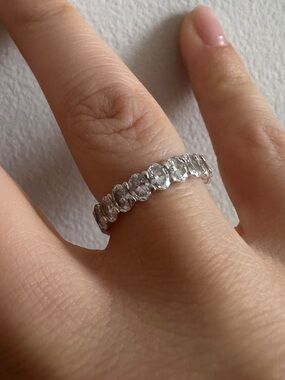 James Allen 3ct lab diamond oval eternity band in 14k white gold (4.00mm)